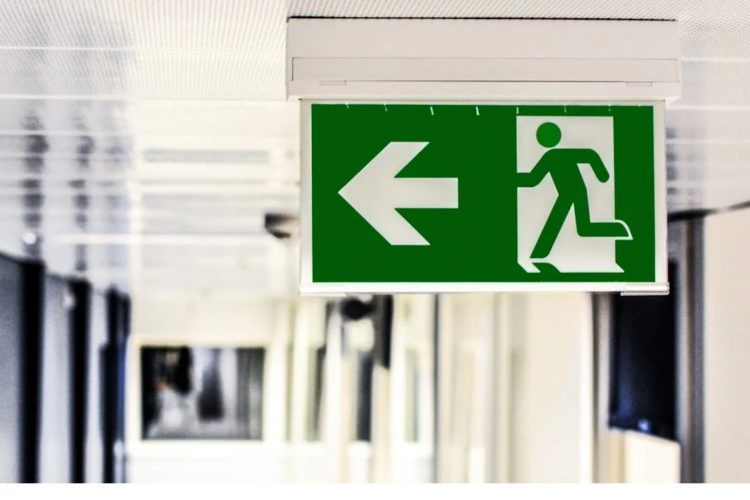 Green Emergency Fire Sign